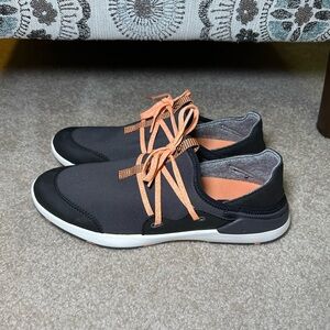 Olukai Miki Li Slip On Sneakers Water Shoes Size 10 Gray Black Orange Women’s